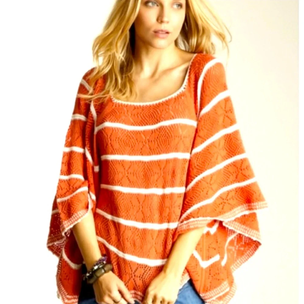 🌼 Free People | Sz Medium | La Bonita Crochet Shawl Top - Picture 1 of 5